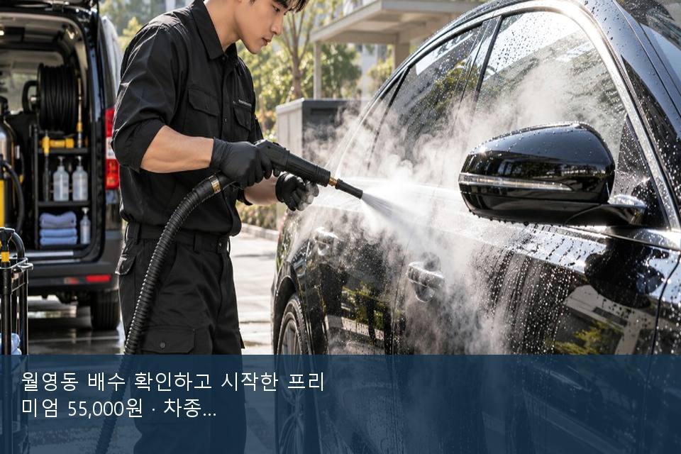 월영동 배수 확인하고 시작한 프리미엄 55,000원 · 차종 기준 금액